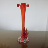 Soliflore murano "poisson" orange années 70