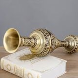 Large European Vintage Metal Vase - Decorative Bronze Tabletop Display