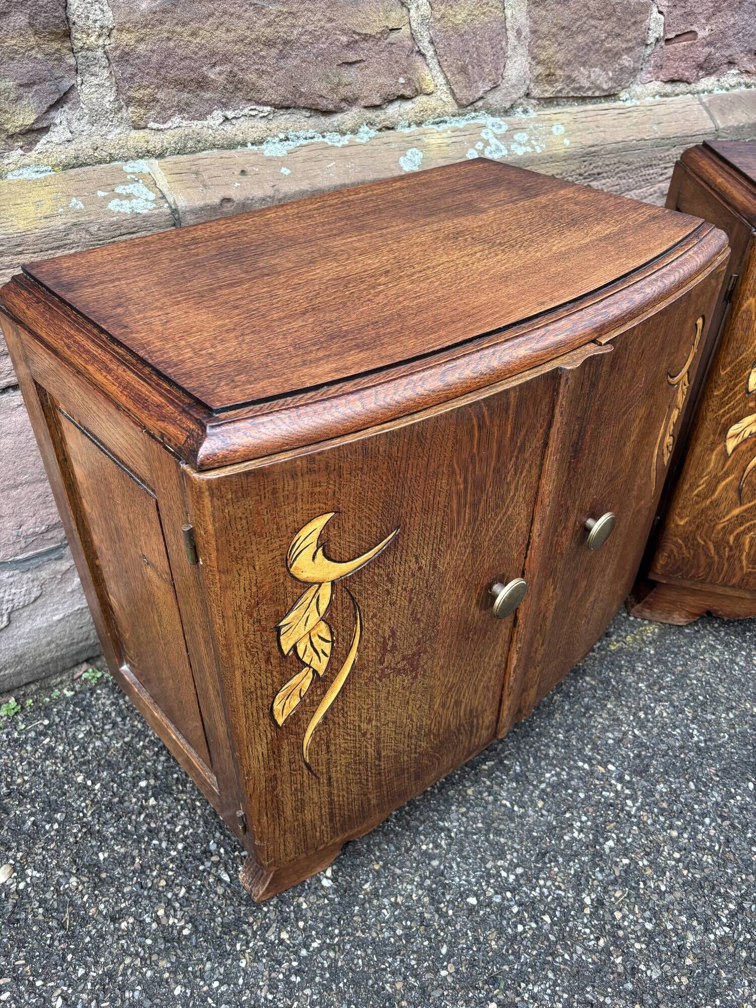 Pair of vintage art deco bedside tables from the 1950s