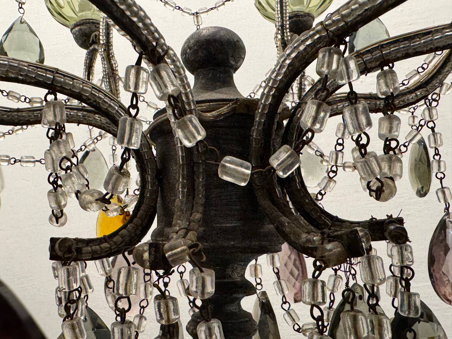 Large Crystal Multicolored Chandelier 1950’s