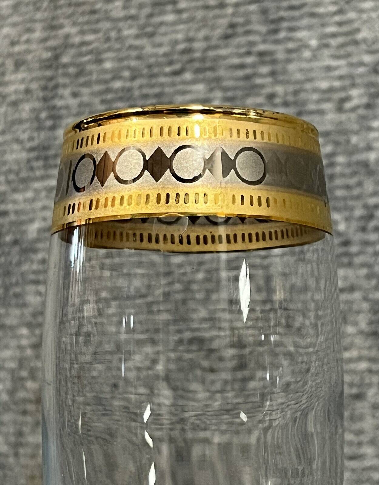 Venice 20th century: 6 Vintage Champagne flutes in crystal and gilding