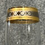 Venice 20th century: 6 Vintage Champagne flutes in crystal and gilding