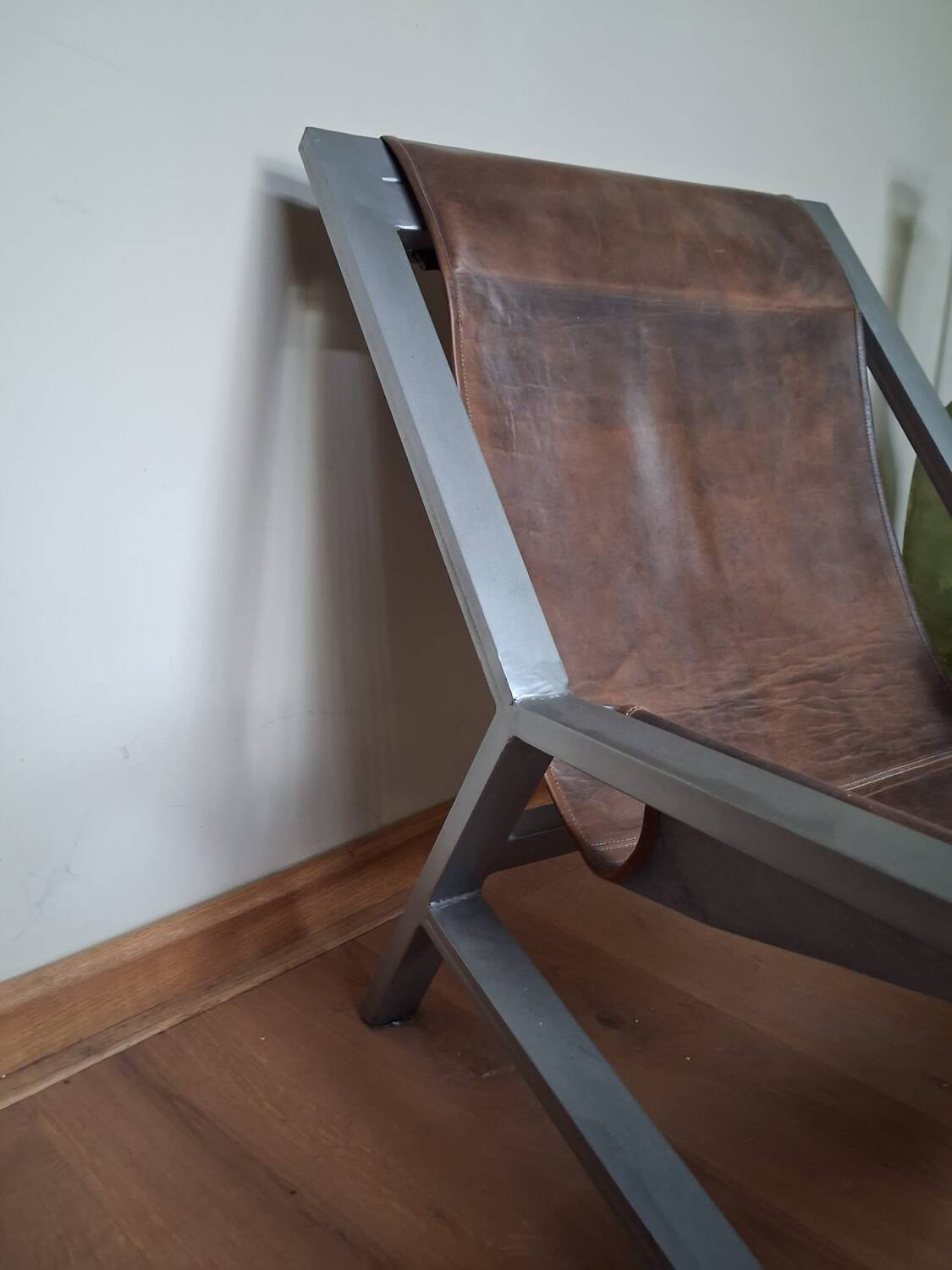 Brown leather armchair, J-Line