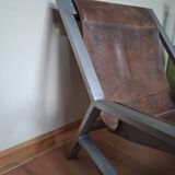 Brown leather armchair, J-Line