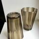 Pair of pleated smoked glass vases in the 70s