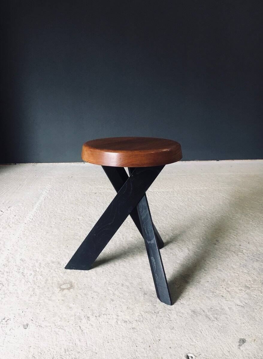 Modernist S31 Stool by Pierre Chapo, France, 1970s