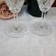 Two elegant crystal wine glasses