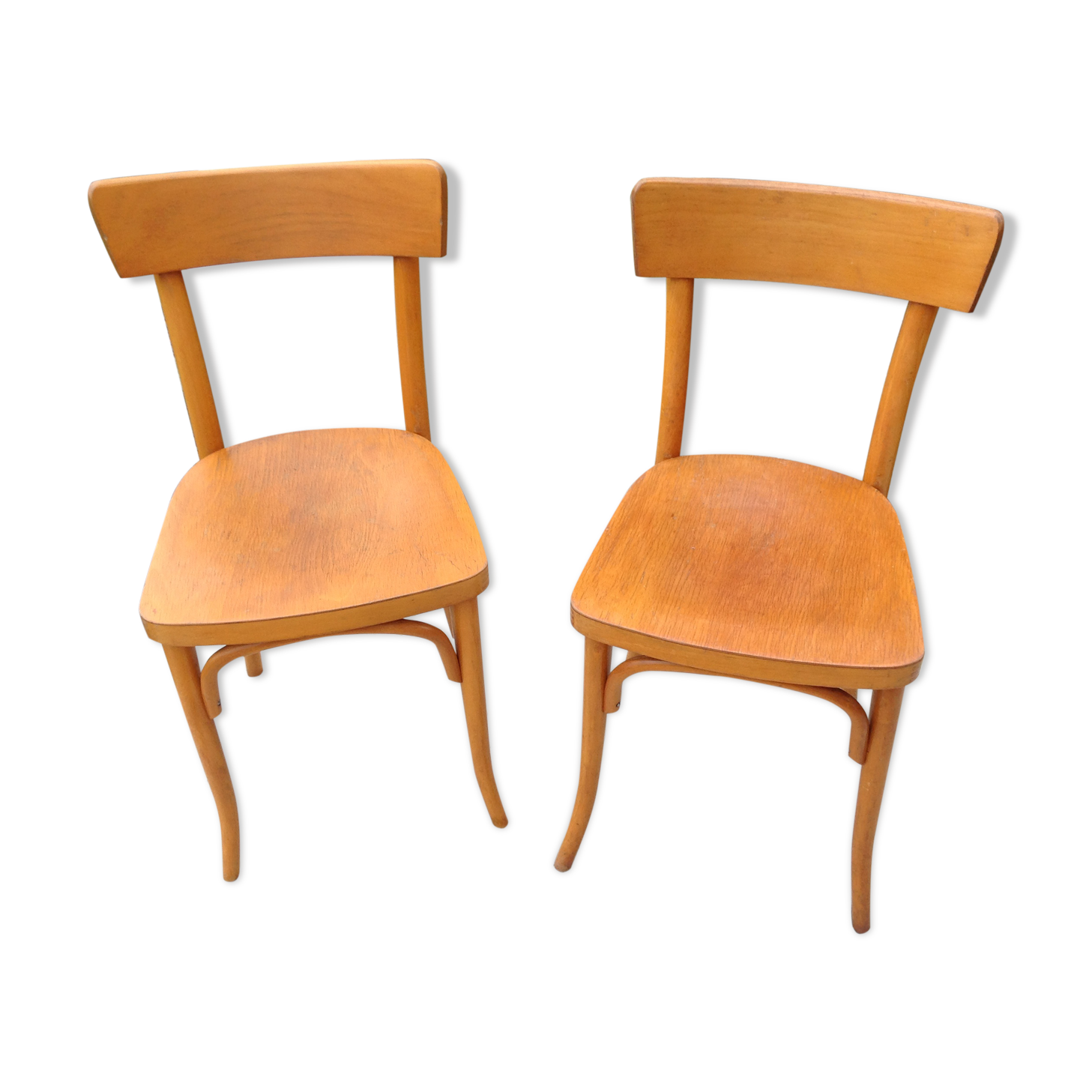 Pair of Thonet bistro chairs, 30-40s