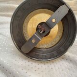 50s glass chandelier with brass base