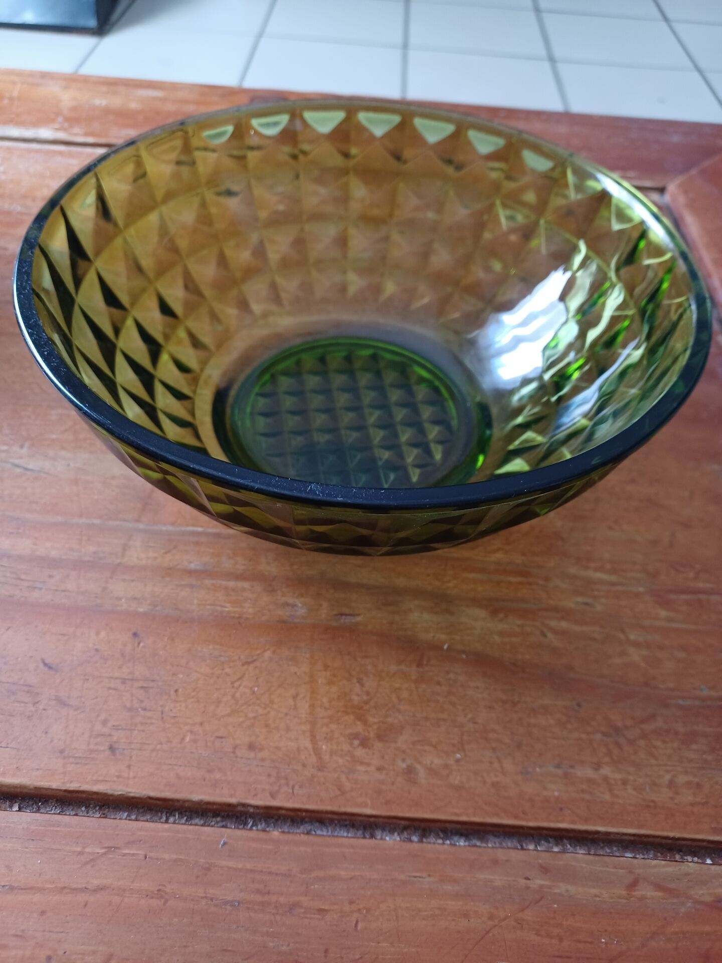 Saladier en verre vintage