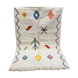 Tapis azilal blanc coloré - 210x140cm