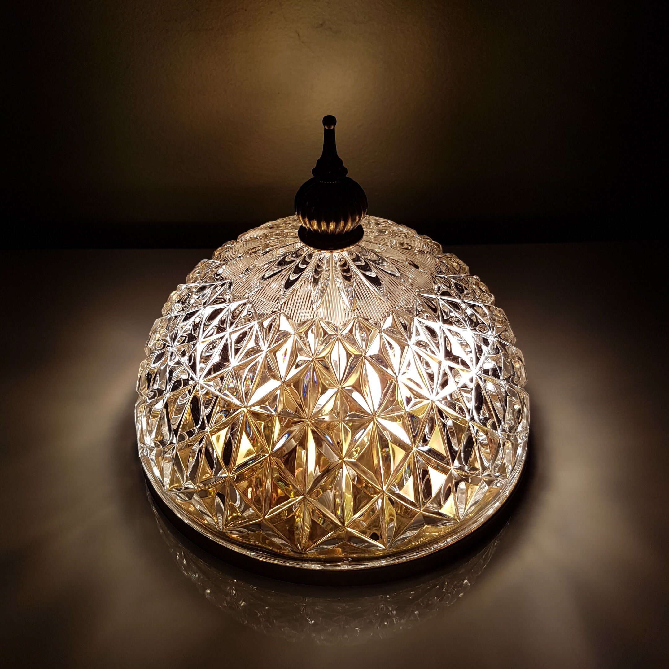 Ceiling light globe glass and brass