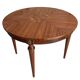 Round table with marquetry + 2 extensions - louis xvi style