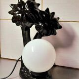Ceramic and opaline palm tree lamp 1980