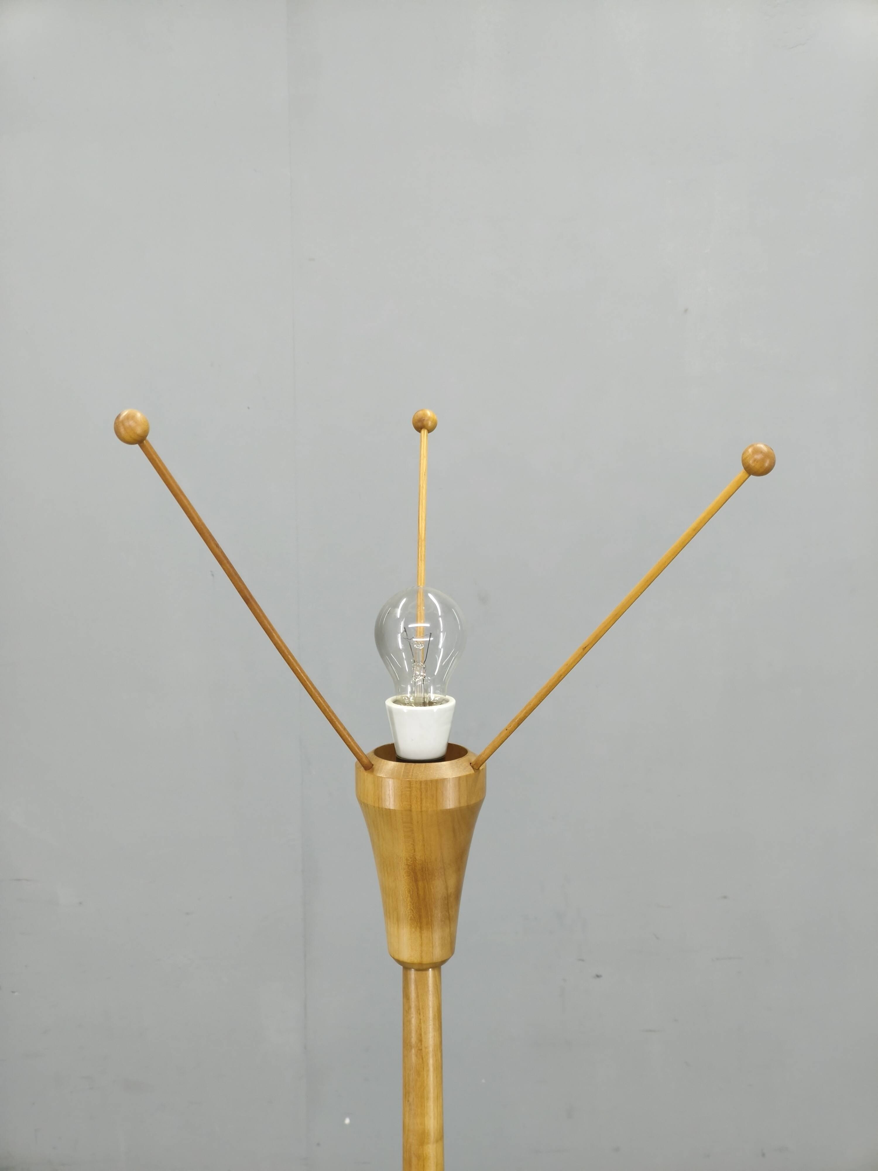 Jan Kalous ULUV Rattan Floor Lamp, Czechoslovakia 1960s