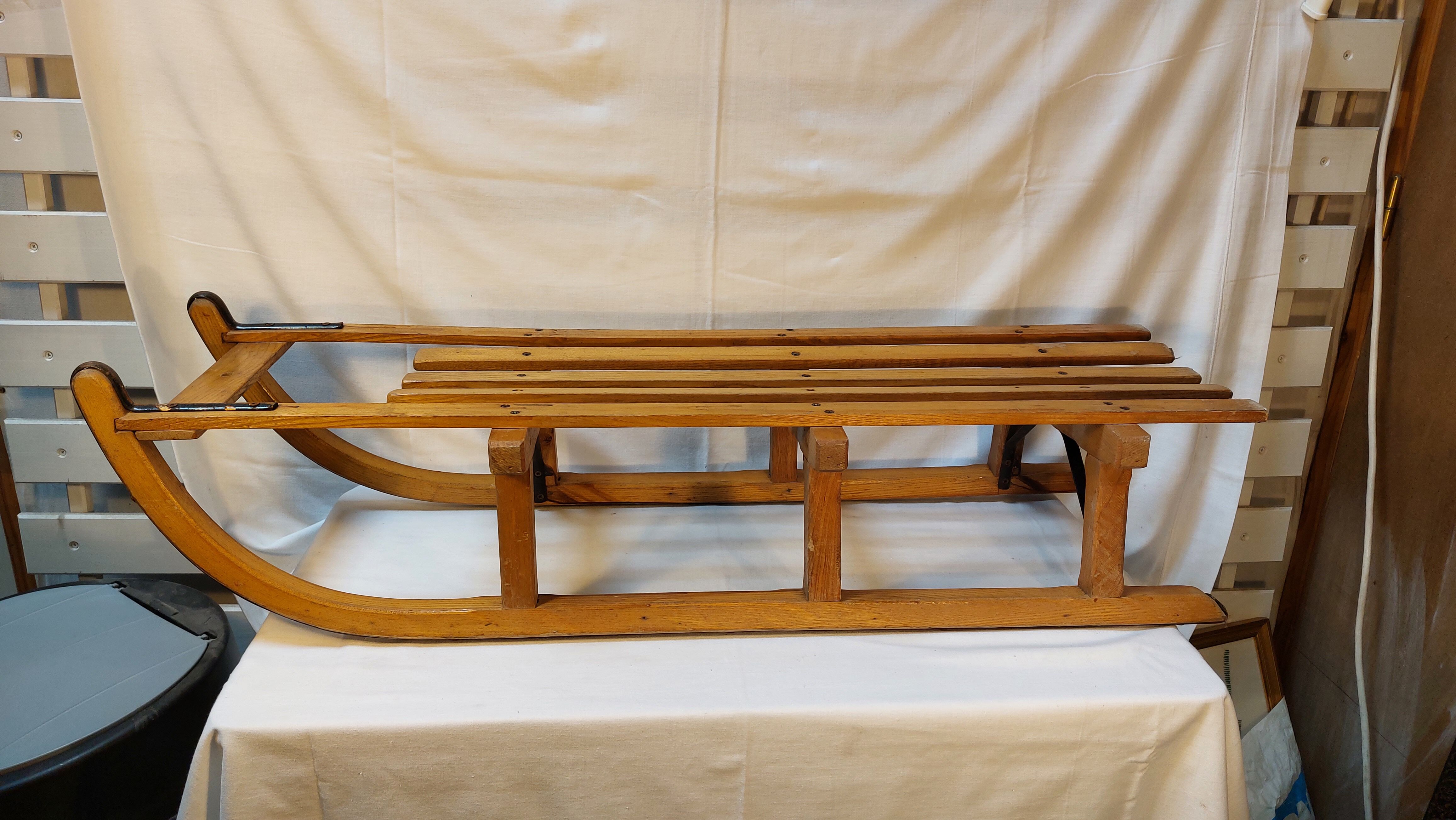 Old solid wood sled 103 cm