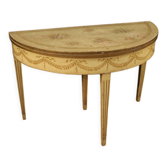 Italian lacquered demi-lune table in Louis XVI style.