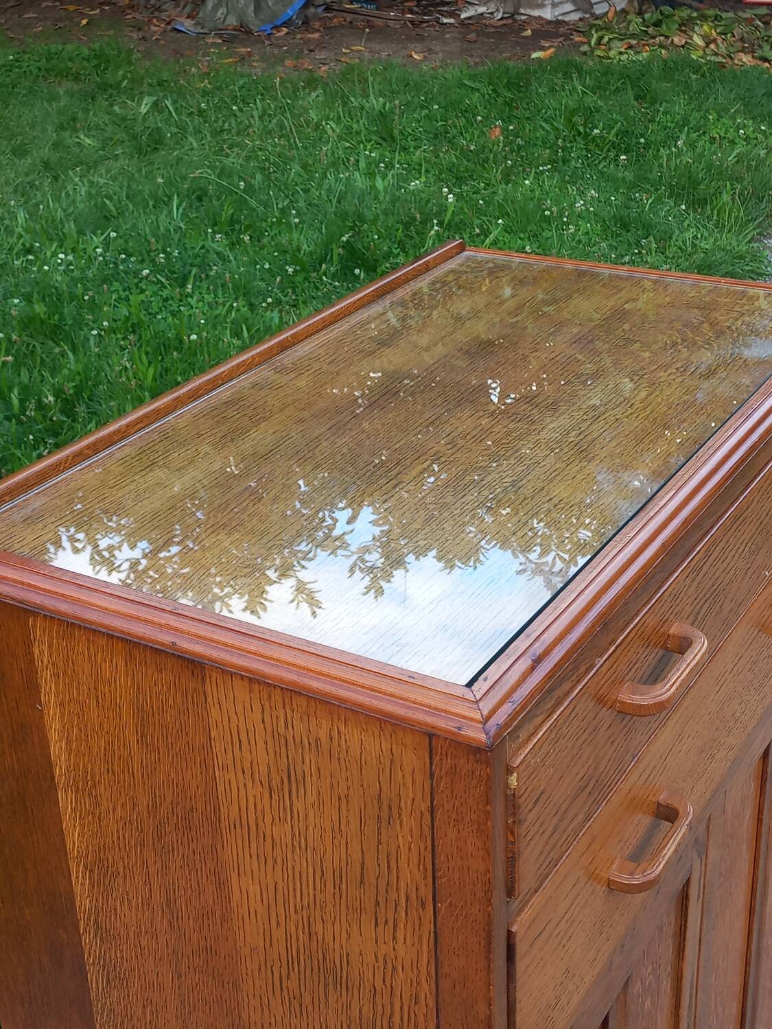 Parisian sideboard 2 doors 2 drawers at support height in oak