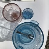 Biot blue bubble glass ice bucket