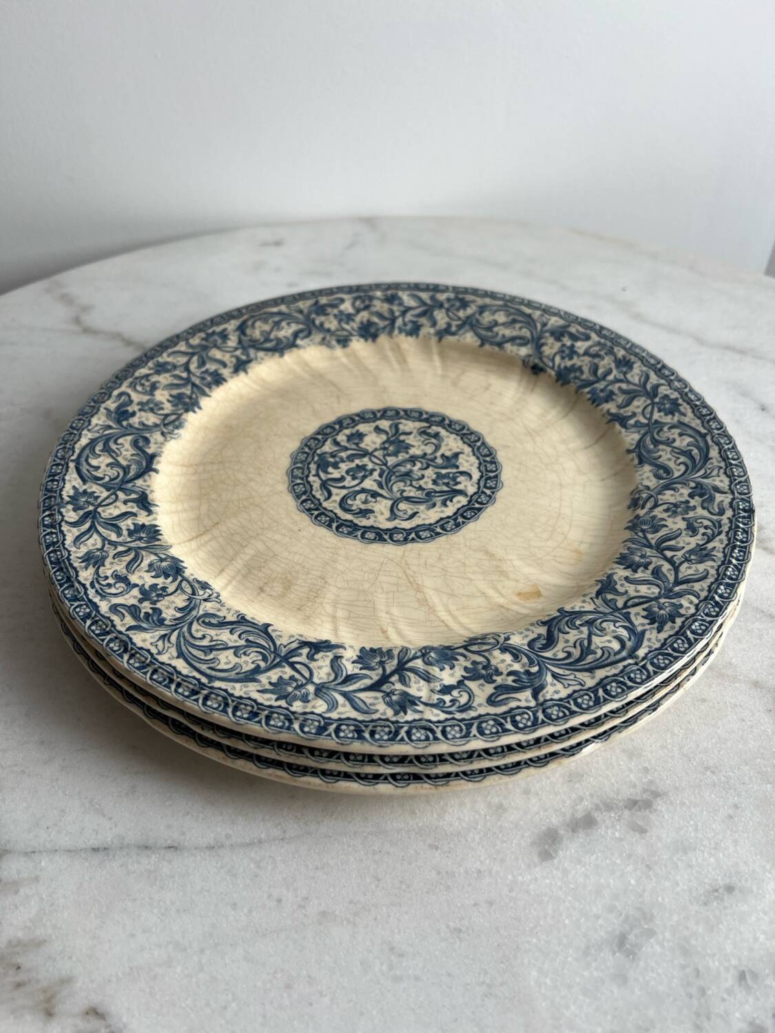 Set of 3 Gien Garlands & Foliage ironstone plates