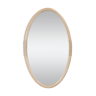 Large vintage oval rattan mirror