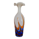 Vase en verre de Murano rouge, blanc et bleu vintage par Carlo Moretti, Italie, années 1970