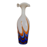 Large vintage red, white and blue Murano glass vase by Carlo Moretti, Italy, 1970s