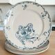 5 earthenware plates from Creil and Montereau "Crémone", ironstone Art Nouveau