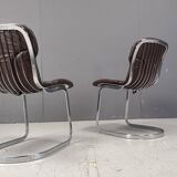 Lot de 6 chaises de salle à manger vintage par Willy Rizzo pour cidue, années 1970