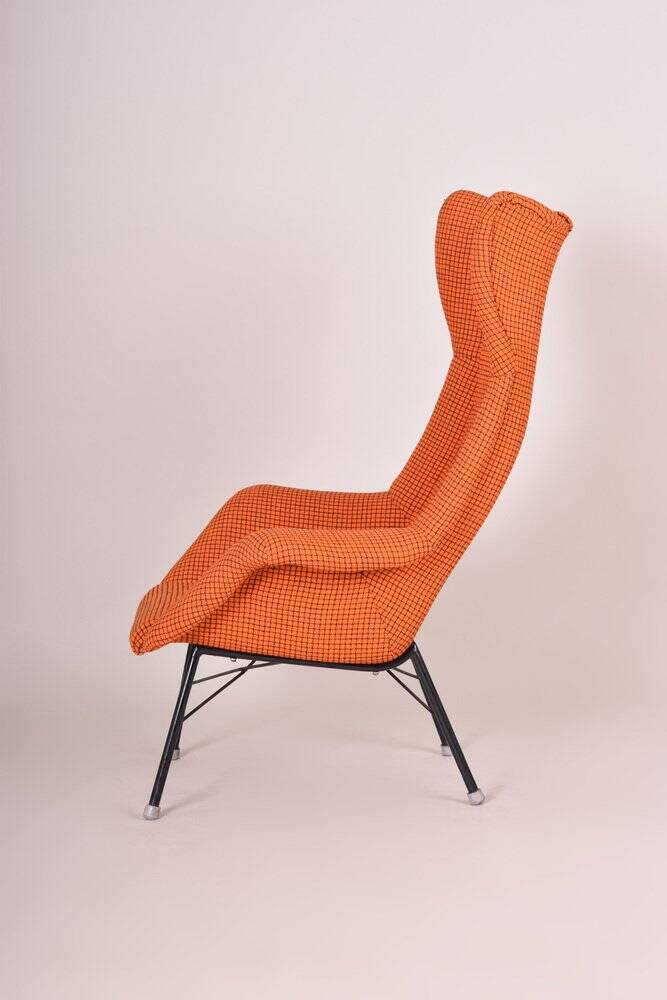 Mid-Century Orange Armchair attributed to Miroslav Navratil, 1960s