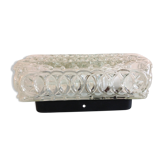 Rectangular wall lamp in structured glass vintage 60s-70s