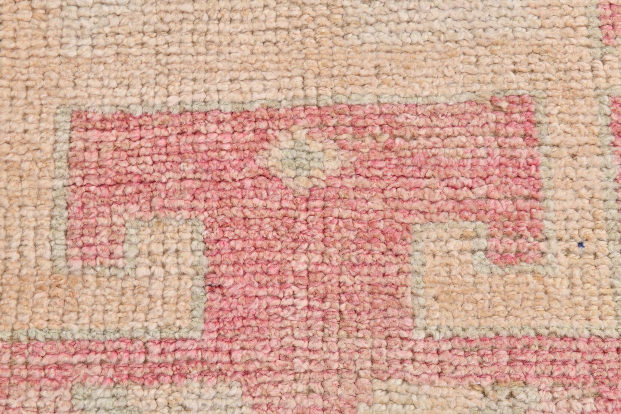 3x10 Soft Pink Turkish Vintage Runner Rug, 97x324Cm