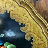 Round painted wooden platter