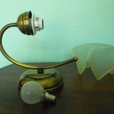 2 wall lights, opaline lampshade 1960/1970