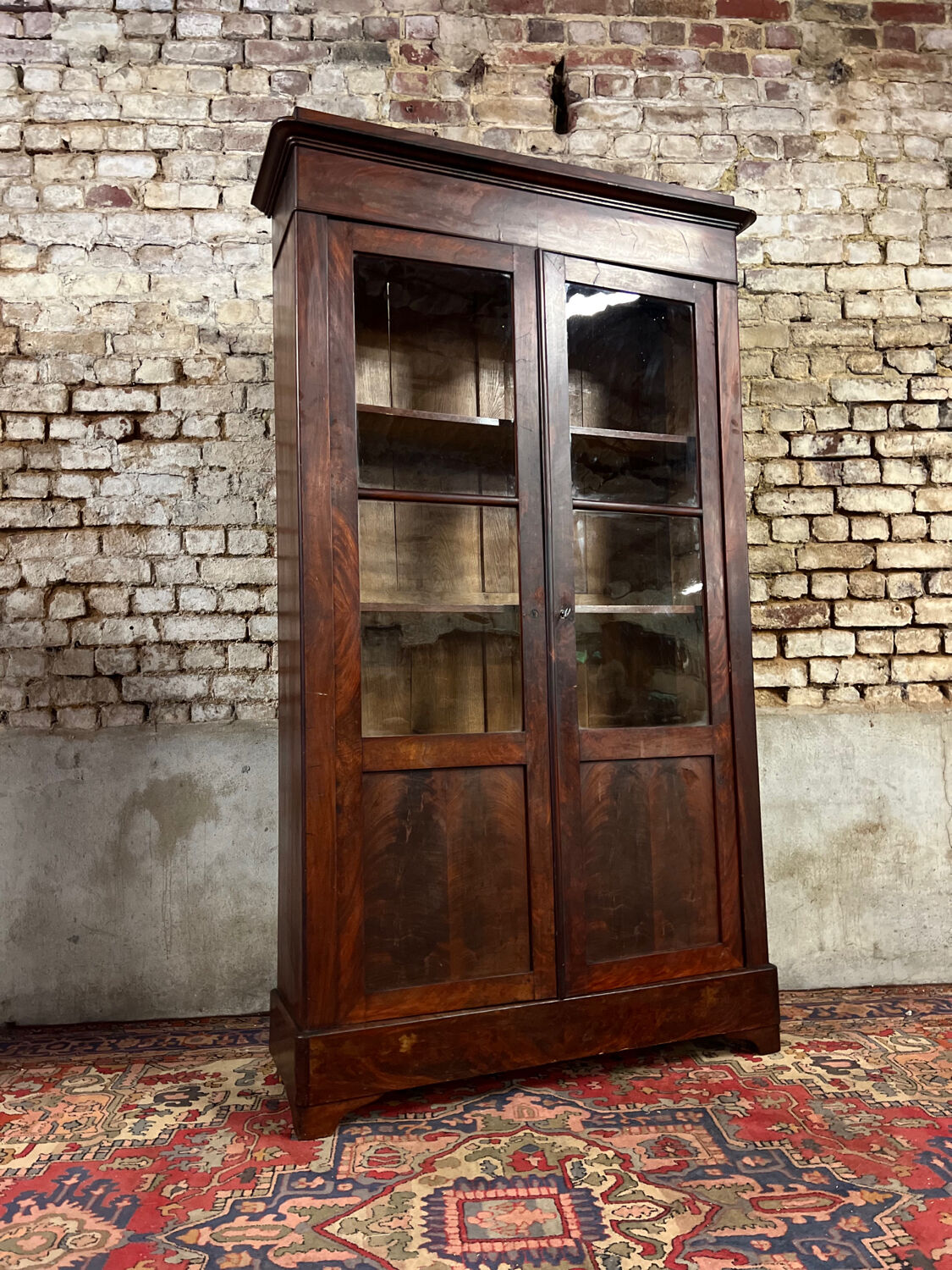 Mahogany showcase bookcase Louis Philippe XIX century