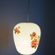 White opaline pendant lamp bouquets of roses from the 1970s.