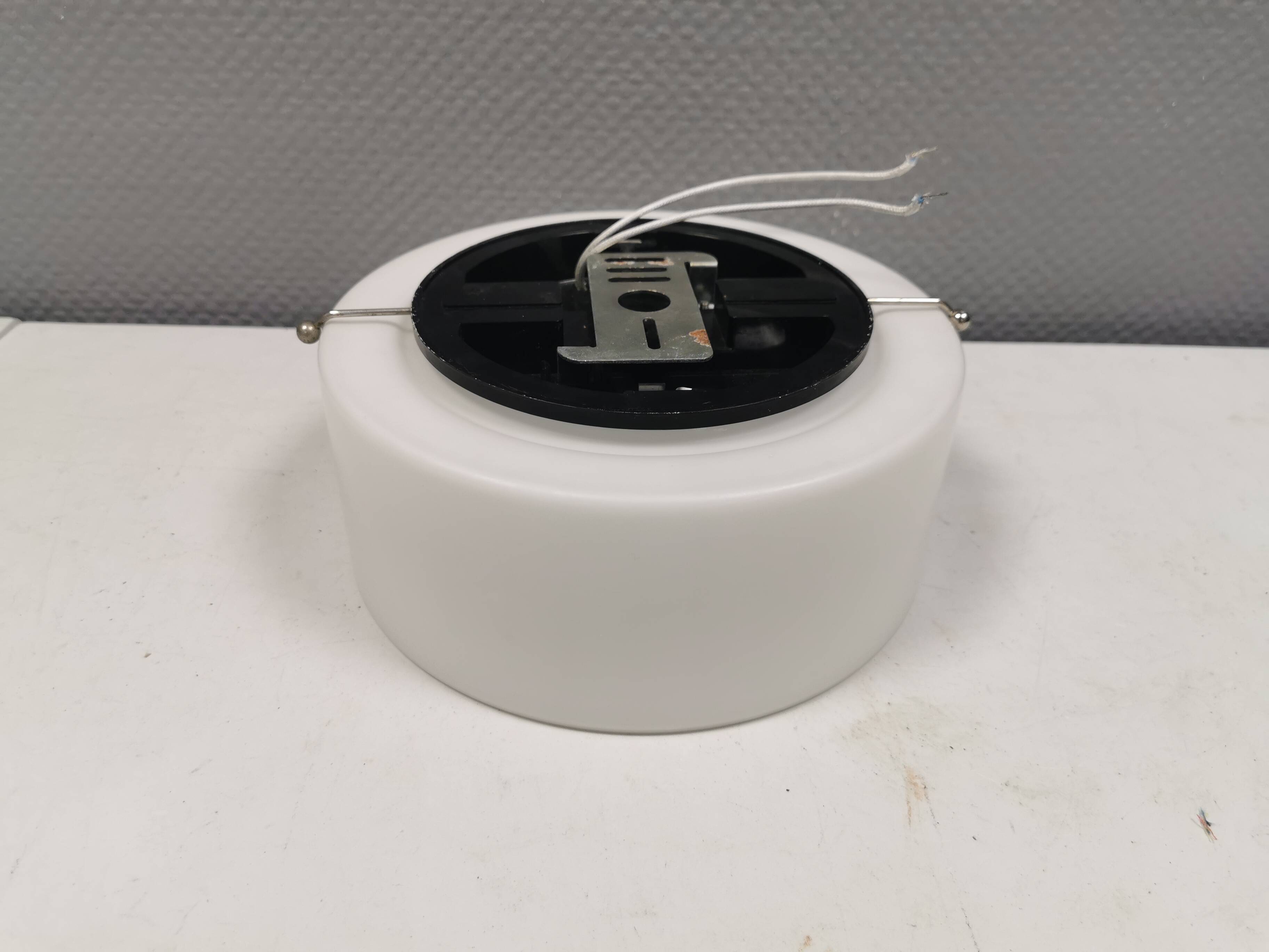 LYFA ceiling lights, white opaline glass, metal suspension, 1950s Denmark