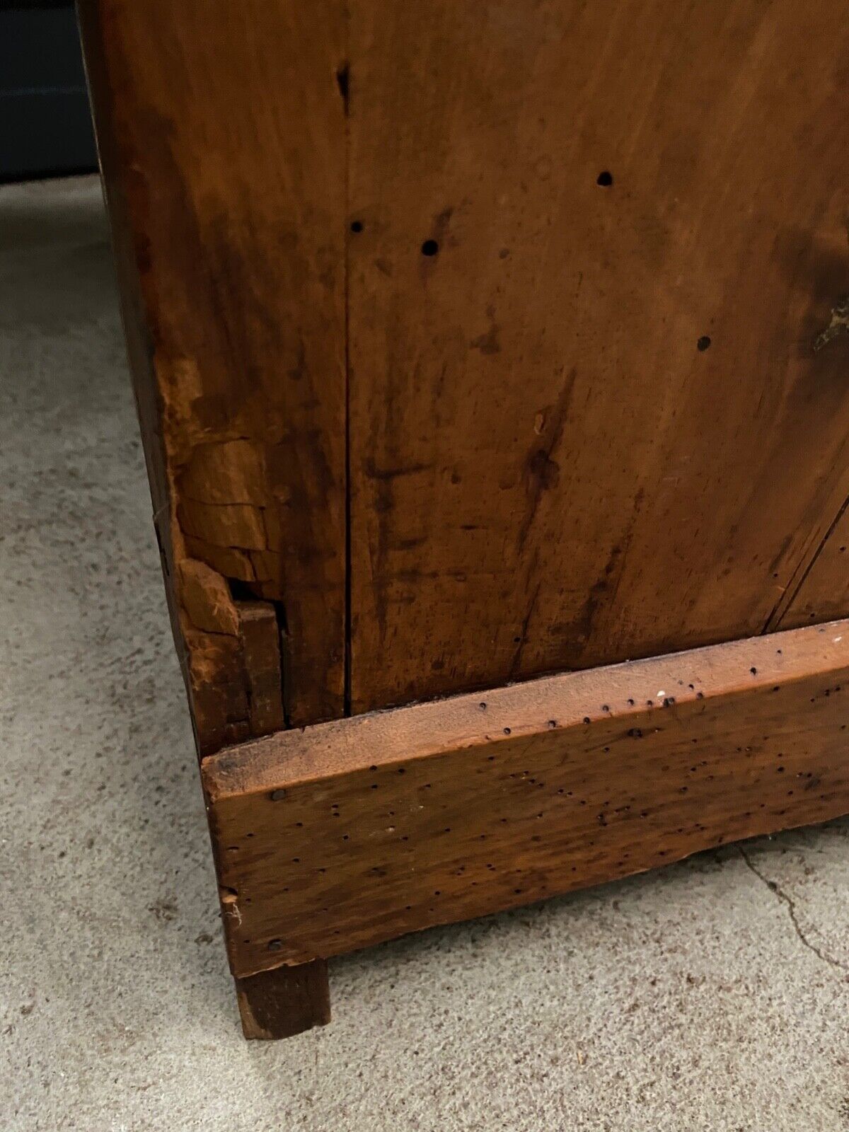 Chest of drawers walnut 5 drawers Louis Philippe 1900 marble of Sainte-Anne