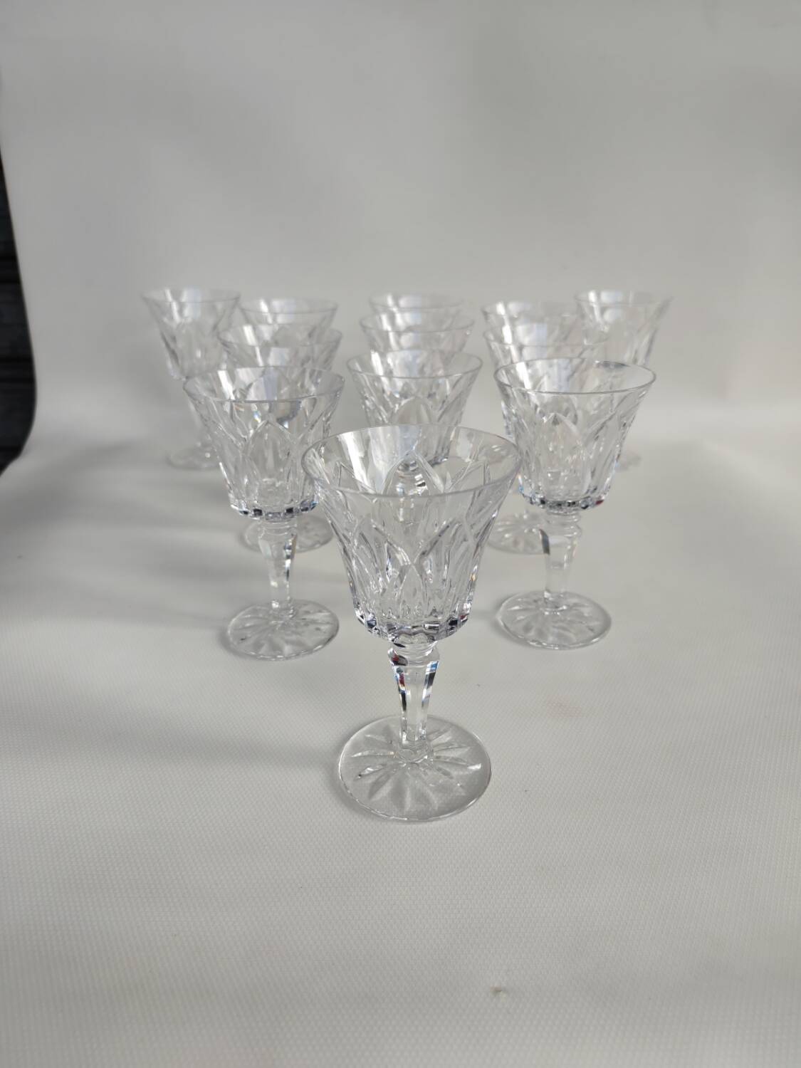 12 Saint Louis crystal glasses, Camargue model, circa 1970.