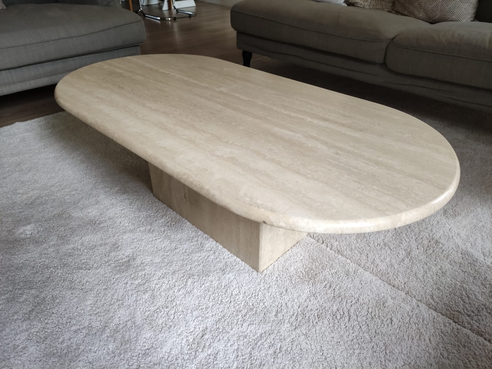 Travertine coffee table