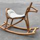 Vintage rattan rocking horse for a 1960s nursery design
