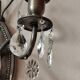 Wall light in tinned brass and crystal pendants - rococo light 2 lights