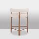 Pair of blond beech bar stools. Contemporary work.
