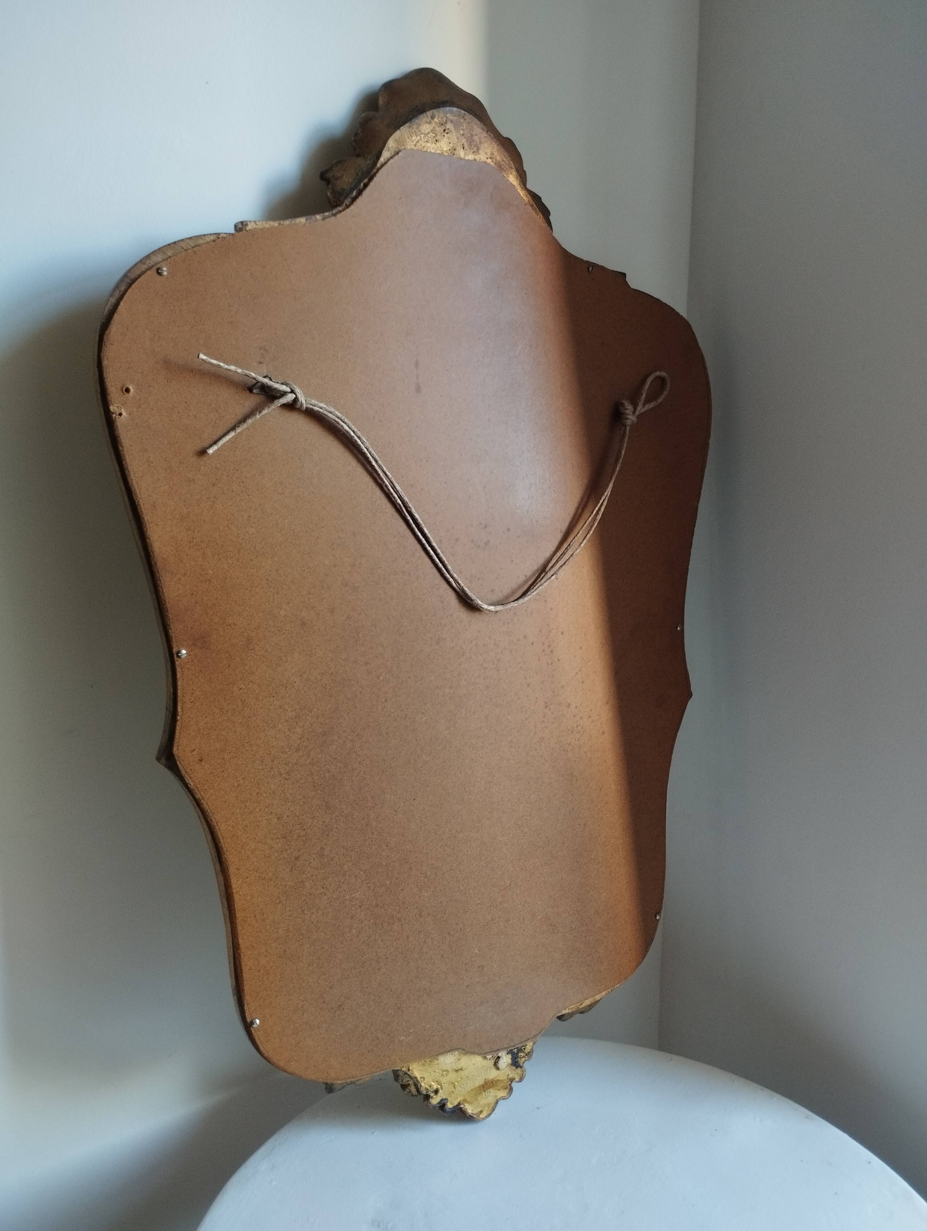 Antique large violin-shaped mirror in gilded wood, Rococo style, Louis XV (80x50 cm)