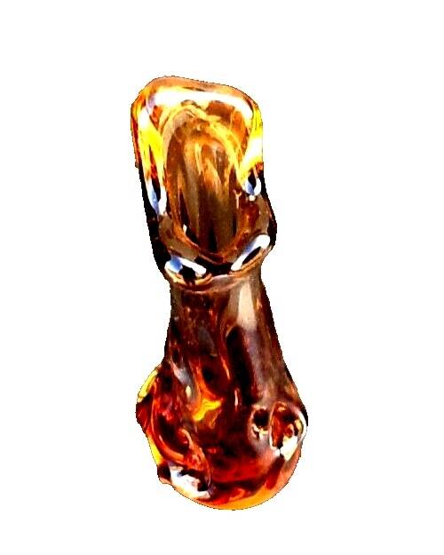 Vase / Soliflore  verre épais coloré rose transparent 1970