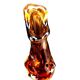 Vase / Soliflore  verre épais coloré rose transparent 1970