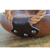 Adrien Audoux and Frida Minet rare basket in solid oak and rope