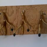 Rattan wall light trio