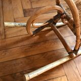 Rattan and bamboo rocking horse
