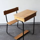 Vintage wooden school desk.
